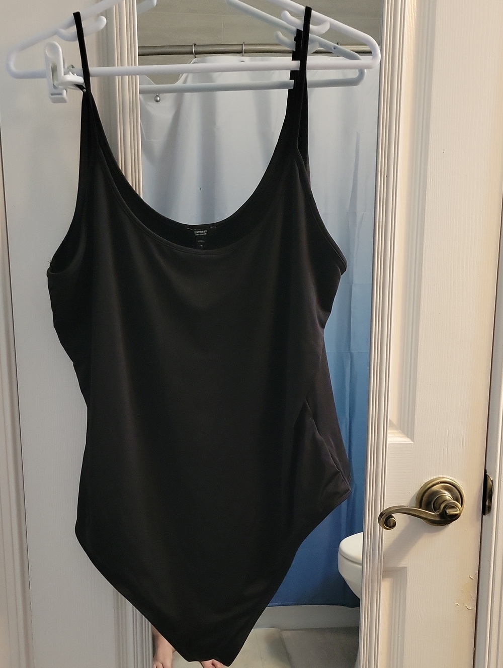 NWOT Express Black Scoop Neck Bodysuit with Thin Straps